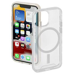 Hama Fodral för Apple iPhone 13 Mini kompatibelt med MagSafe (magnetiskt fodral för induktiv laddning, mobiltelefonfodral skyddar mot stötar, repor och smuts, transparent fodral av TPU) transparent