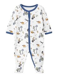 NAME IT Baby jongens Nbmnightsuit W/F Forest Noos slaapromper, wit (bright white), 98 cm
