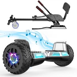 SISIGAD 8.5 Inch Off Road Hoverboard Hoverboards with Go-Kart Bluetooth for Kids and Adults