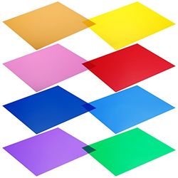 Neewer - Kit de 8 filtros de cores para luzes de estúdio (12 x 12/30 x 30 cm). Cores: Vermelho, amarelo, laranja, verde, roxo, rosa, azul claro e azul escuro