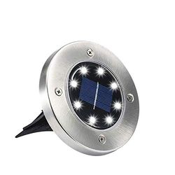 GRIFEMA DG2007, Luci Solare a Terra con IP65 Impermeabile, Lampada Giardino 8 LED, 4 Pezzi