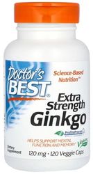 Doctor's Best - Extra Strength Ginkgo | 120 mg de Ginkgo Biloba pour une meilleure fonction cognitive - 120 capsules