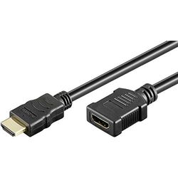 Goobay HDMI-förlängningskabel 1,00 m Audio Return Channel, guldpläterade kontakter, Ultra HD (4k) HDMI svart [1x HD