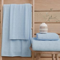 PETTI Artigiani Italiani - Asciugamani Bagno in 100% Spugna di Cotone, Set Asciugamani 3+3, 6 Pezzi 3 Asciugamani Viso e 3 Asciugamani Mani, Asciugamani Celeste