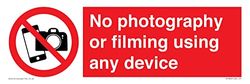No hay fotografía ni filmación con ningún dispositivo Sign - 300x100mm - L31
