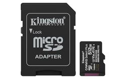 Kingston Canvas Select Plus microSD Memory Card 512GB microSDXC Gen3 150MB/s A1 Card + Adapter - SDCS3/512GB