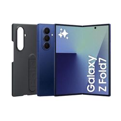 Samsung Galaxy Z Fold7 con Silicone Case Black, Smartphone AI con 3 anni di Garanzia del produttore, RAM 12GB, 256GB, Blue Shadow