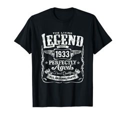 91st Birthday Living Legend Since 1933 Classic Vintage Camiseta