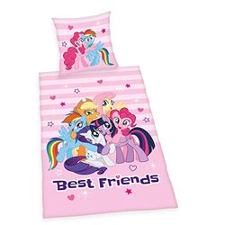 Herding My Little Pony Conjunto de cama com fronha de almofada (80 x 80 cm, capa nórdica de 135 x 200 cm, fecho de correr)