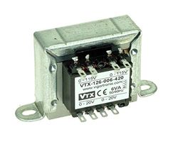 6 VA nätdel chassi transformator 0–230 V : 2 x 12 V