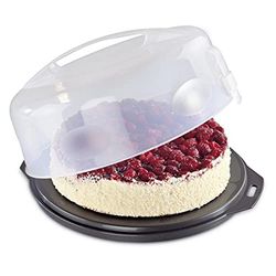 Xavax 00111514 - Recipiente para conservar e transportar bolos, antracite/transparente, Ø 31,5 cm