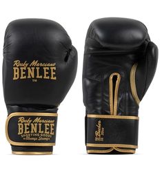 BENLEE BASHER Gants de boxe en cuir Noir/doré 18 oz