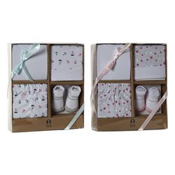 BEBE SET 4 ALGODON 24X28X7 0-6 MESES 2 SURT.