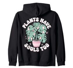 Cute Ghost Plant Kawaii Aesthetic Cottagecore Zip Hoodie