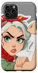 Femme Forte avec Foulard Rouge Coque pour iPhone 11 Pro
