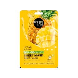 Organic Shop Collagen Therapy Lifting & Glowing Sheet Mask, Pineapple & Mango, 1 pc