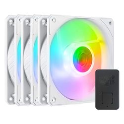 Cooler Master SickleFlow 120 ARGB White Edition 3N1 Case Cooling Fans, 3x 120 mm Fans, Controller Included, ARGB Motherboard Compatible, White Air Balance Blades, 62 CFM, 2.5 mmH2O, 8 to 27 dBA- ARGB