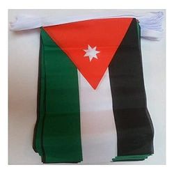 AZ FLAG - Guirlande Drapeau Jordanie - 12 Mètres Avec 20 Drapeaux Jordanien De 45x30 cm - Fanions 100% Polyester - 200g