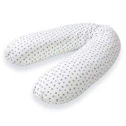 Traeumeland T040833 białe z szarymi gwiazdami poduszki do karmienia, 180 cm, kolor muli