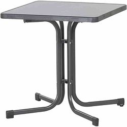 Sieger 231/G Boulevard klaptafel met mecalit-Pro-plaat 70 x 70 cm, stalen buisframe ijzergrijs, tafelblad leisteendecoratie, antraciet