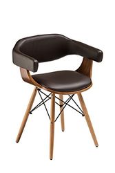 Premier Housewares Bentwood Dining Chair Kitchen Chairs Leather Dining Chairs Curved Dining Table Chairs Brown Height 68 X Width 52 X Depth 45 Cm