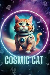 Cosmic Cat vol.2 Cute Kitty Cat Exploring Universe - Notebook: Checkered 240 pages notebook Portable size with Professional Graphic Design by AbstraDesign