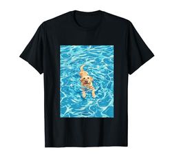 Funny Labrador Retriever En Piscina Agua Nadar Lindo Perro Mamá Papá Camiseta