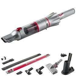 Genius A82124, Invictus One 2.0 aspirapolvere a Mano, 15 Pezzi, Sacchetto e Senza Fili, con 13000 PA, 2 filtri HEPA, Batteria agli ioni di Litio, Set di spazzole supplementari, Colore: Rosso
