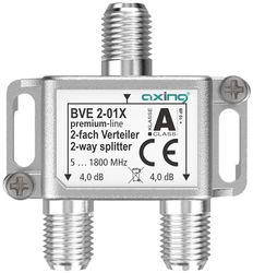 Axing BVE 2-01X 2-voudige verdeler 4 dB 5-1800 MHz TV Data Internet Kabeltelevisie