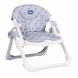 Chicco Chairy Stoelverhoger Baby 6 Maanden tot 3 Jaar (15 kg) Omvormbaar tot Hoge Stoel, Draagbare en Verstelbare Evolutieve Kinderstoel, met Compacte Sluiting en Verwijderbaar Blad - Konijn