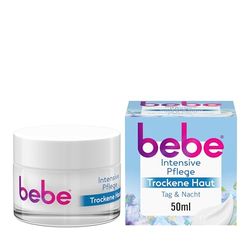 bebe Intensive Care (50 ml), Rich Face Cream for Dry Skin with Avocado Oil and Shea Butter, Intensive Nourishing Moisturising Cream for 24-Hour Moisture, Vegan
