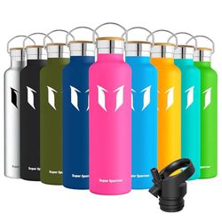 Super Sparrow Drinkfles - 1L - RVS Waterfles met Herbruikbaar Rietje (2 Doppen), Lekvrij en Vacuüm-Geïsoleerd, BPA-vrij – Ideaal voor Sport & Outdoor