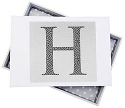 White Cotton Cards Alphabetics Initiale H Mini Album Photo, Multicolore