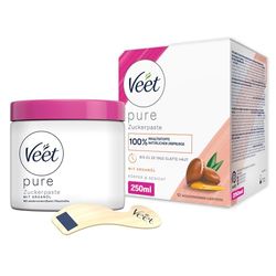 Veet - Pasta di zucchero per la depilazione della pelle, sensibilmente liscia fino a 4 settimane, 1 confezione da 250 ml