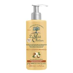 Le Petit Olivier - Baume De Soin Sans Rinçage - Soin Réparateur - Assouplit, Nourrit & Répare - Karité & Macadamia - Cheveux Très Secs Ou Frisés - Sans Silicone - Fabriqué en France - 200 ml