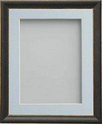 Frame Company Darcy Black Picture Photo Frames with Light Blue Mount, 8x6 for 5x3 *Choice of Colours* Fitted with Real Glass