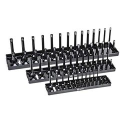 SATA ST95400 3 Stuks 1/4", 3/8" en 1/2" SAE Socket Tray Set, Zwart