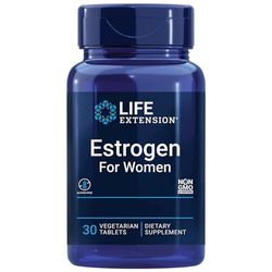 Life Extension, Estrogen for Women, con Isoflavoni di Soia, 30 Compresse vegane, Testato in Laboratorio, Vegetariano, Senza Glutine, Non OGM