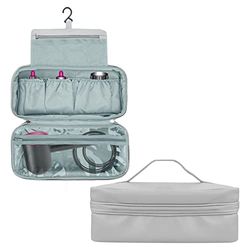Linkidea Custodia da viaggio compatibile con Dyson Airwrap Styler, asciugacapelli portatile da appendere, bigodino, organizer per piastra, borsa da viaggio con gancio (grigio), grigio, moderno