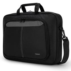 Targus Laptop Bag for 15.6" Laptops, Computer Bag Carrying Case for Devices Up To 15.6", Slim Laptop Bag for Women or Messenger Bag for Men, Notary Bag or Laptop Case, Black (TBT240US)