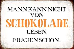 Schatzmix Ordspråk från choklad liv metallskylt 20 x 30 dekorativ tin plåtskylt, plåt mångfärgad, 20 x 30 cm