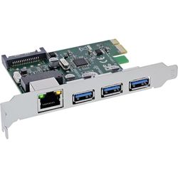 InLine Scheda combinata Gigabit di rete e USB 3.2 Gen.1, 1 RJ45, 3 USB-A, PCIe x1, 51125R