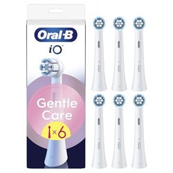 Oral-B Lot De 6 Brossettes De Rechange Gentle Care, Authentiques, Blanches, Brossage Le Plus Doux, Conviennent Aux Gencives Sensibles, Brossette Ronde pour Les Brosses A Dents Electriques Oral B IO