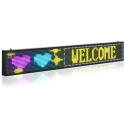 VEVOR Flexibel digitaal schuifpaneel, kleur P10, programmeerbaar, led, doe-het-zelf scorebord met gepersonaliseerde tekst, besturing GIF-app, bluetooth, 1310 x 190 x 55 mm