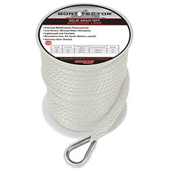 Extreme Max BoatTector 3006.3458 - Filo di ancoraggio multifunzione intrecciato con ditale, 1,27 cm x 300 m, bianco