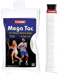 Tourna Unique Mega TAC Weib Overgrip (10 Unidades), Color Blanco, Talla única, Unisex