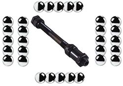 Cykel bakhjulsaxel 10 mm x 145 mm med kon och hexagonmutter + 30 x kulor 6,35 mm 1/4 tum axel ihålig navhjul racercykel MTB
