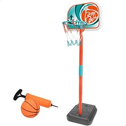 ColorBaby 49537, Canasta Baloncesto Exterior portátil Infantil, CB Toys, Medidas 33x29x106cm, Incluye Mini balón y Mini Bomba de hinchado, A Partir de 3 años, Fácil Montaje, Regalos para niños