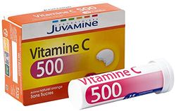 JUVAMINE Vitamine C 500, Aide à réduire la Fatigue, Soutient l'Immunité, Arôme Naturel Orange, Sans Sucres, Programme de 4 Mois, 120 Comprimés à croquer, Fabriqué en France