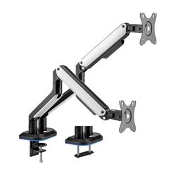 AISENS - DT32TSR-297 RGB Gaming tafelhouder met contragewicht, draaibaar en kantelbaar, voor monitor/tv, 9 kg (3 pennen, 2 armen) van 17-32 cm, zwart-wit